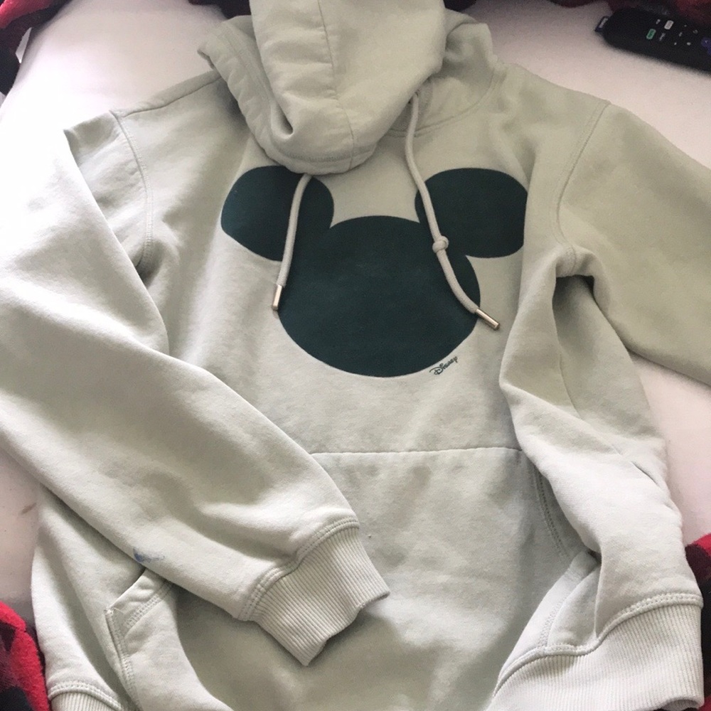 H&M disney. US small. light green. dark green velvet micky mouse head